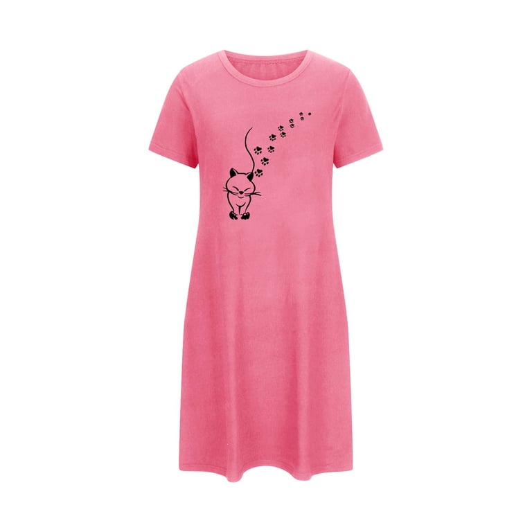 HOT ! Cotton Nighties Flipkart Girls Night Dress QQAMB Womens Nightgown  Plus Size Loose Short Sleeve Night Dress