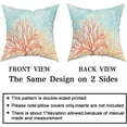 thumbnail image 4 of Coastal Coral Throw Pillow Covers 20x20 Set of 2, Retro Vibe Pillow Cushion Cases, Modern Decorative Square Pillowcases for Sofa Couch Bedroom Living Room Car, 4 of 4