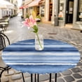 thumbnail image 4 of Blue Stripes Fitted Tablecloth with Elastic Edged, Round Table Cloth for Dining Table, Watercolor Retro Ombre Abstract Tie Dye Art Waterproof Oil Proof Table Cover for Indoor Outdoor 45"-54", 4 of 8