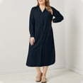 thumbnail image 5 of ZANZEA Womens Button Down Long Sleeve Casual Office Work Kaftan Cotton Long Shirt Dress, 5 of 5
