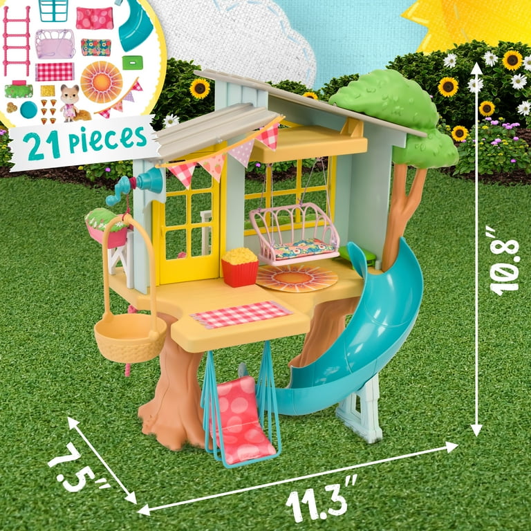 Honey Bee Acres 10in Treetop Hideaway Dollhouse with Miniature Figure, 21 Pieces, Ages 3+ Honey Bee Acres 10in Treetop Hideaway Dollhouse with Miniature Figure, 21 Pieces, Ages 3+