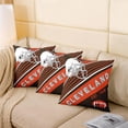 thumbnail image 4 of Set of 2 Football Throw Pillow Covers 18x18 Inch, Boy Football Fans Pillow Covers for Adults, Sports Themed Orange Brown Cushion Covers, Ball Game Reversible Decorative Pillow Covers, 4 of 5