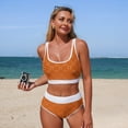 thumbnail image 4 of Traje de baño de 2 piezas para mujer, trajes de baño para mujer, traje de baño de dos piezas de cintura alta con mangas abullonadas para mujer, bikinis negros, conjuntos de bikini de dos piezas con ab, 4 of 7