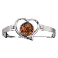 thumbnail image 1 of Impresion arte colorido repetir tela marrón Pulsera pulsera de joyería en forma de corazón Unbranded M, 1 of 3