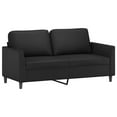 thumbnail image 2 of vidaXL 3 Piece Sofa Set with Cushions Black Faux Leather, 2 of 5