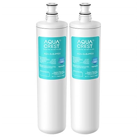 AQUA CREST 3US-PF01 3US-MAX-F01 Replacement Filter, NSF/ANSI 42 Certified Replacement for Filtrete® 3US-PF01, 3US-MAX-F01H, 3US-PS01, Delta RP78702, Manitowoc K-00338, HF20 HF25 Water Filter, 2 Pack