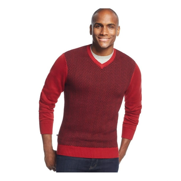 Geoffrey Beene sueter de cuello en V con intarsia frontal para hombre rojo extragrande Geoffrey Beene Pull over Walmart en linea
