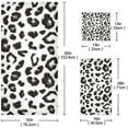thumbnail image 2 of Bath Towel Sets for Bathroom Hand Towels Fingertip Towels White Leopard Black Cheetah 3 Piece Decorative Soft Cotton Absorbent, 2 of 6