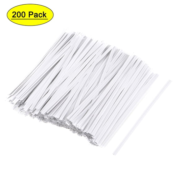 Holzlrgus Twist Tie 4.7" Coated Paper Closure Ties for Tying Bread, Candy, Cookies, Gift Bags White 200pcs