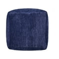 thumbnail image 7 of LR Home Medium Solid Nautical Indoor Cube Pouf, Navy, 18" x 18" x 18", 7 of 7