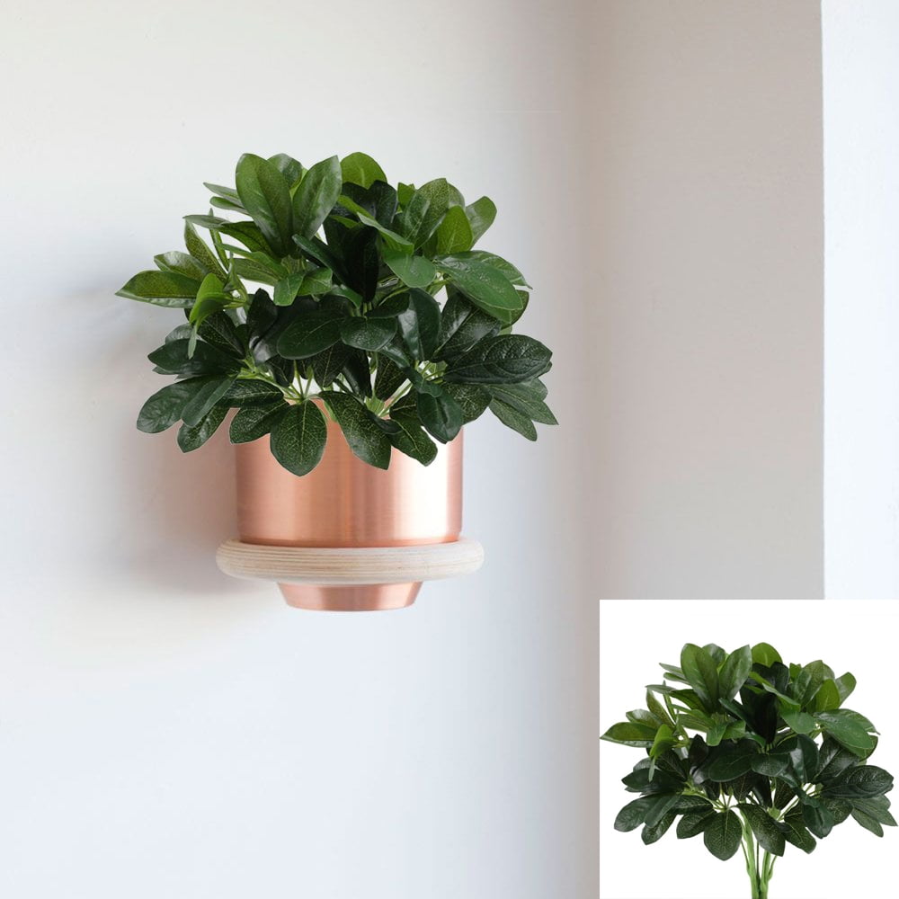 Peroptimist Artificial Shrubs Plants Fake Silk Schefflera Bushes Real Touch Faux Greenery Leaf Arrangements Indoor Outdoor Garden Office Home Table Centerpieces