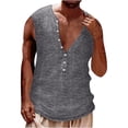 thumbnail image 3 of Yuyuzo Mens Tank Tops Sleeveless Shirts Button up Crewneck Casual Basic Muscle Workout Tees, 3 of 7