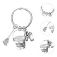 thumbnail image 6 of WHAMVOX 2pcs Broom Keychain Bag Pendant Decorative Metal Keyring Witch Broomstick Decor Cleaning Housekeeping Week Bulk Glove Keyring, 6 of 8
