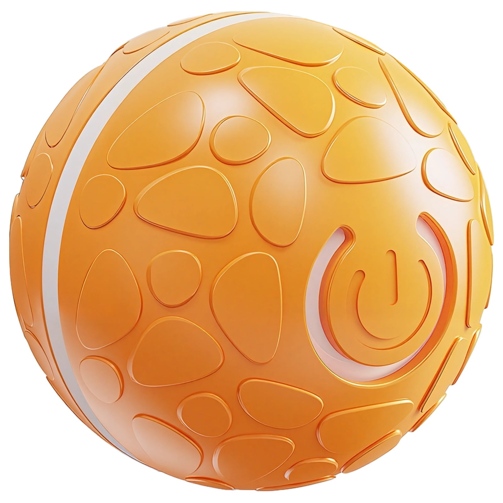 Smart Dog Bouncing Ball Toy 2.6 in / 6.6 cm Automatic Shaky Ball for Dogs USB Rechargeable Durable TPU Self-Playing LED Light Orange