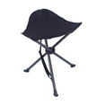 thumbnail image 3 of Taburete plegable con trípode para acampar, sillas de viaje, silla triangular ligera con correa para el hombro para patio, playa, senderismo, jardín Negro, 3 of 8
