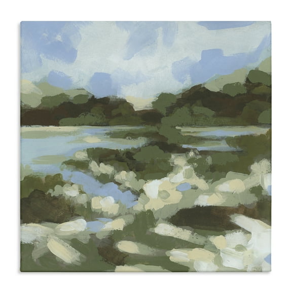 Stupell Industries Fluid Landscape Impression Landscape & Nature Painting Wrapped Canvas Art Print Wall Art, 17 x 17