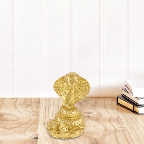 BESTYASH Golden Resin Snake Figurine Compact Animal Decoration for Home Decor and Collectibles