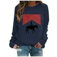 thumbnail image 1 of Mode Femme Chandail Col Rond Manches Longues Blouses Imprimées Chandail en Molleton Tops, 1 of 1