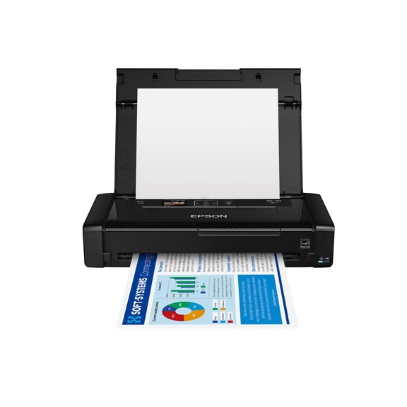 Open Box Epson WF-110 WorkForce Wireless Mobile Portable Inkjet Printer, Black