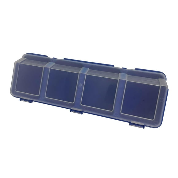 Colaxi Hardware Tool Box Organizer Tool Box Storage Bin 4 Compartments Screw Organizer for Hardware Small Parts Bolts Nails Workshop Blue
