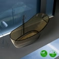 thumbnail image 3 of Rainlex 67" Freestanding Soaking Solid Surface Bathtub in Transparent Yellow, 3 of 12