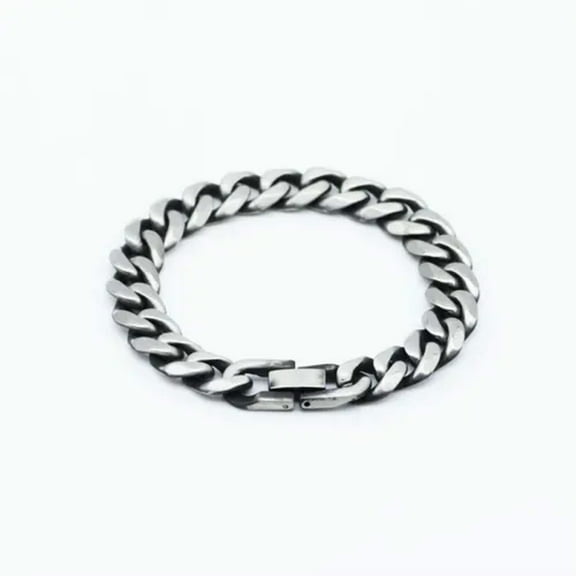 10mm Wide Man Woman Stainless Steel Curb Cuban Link Chain Bracelet Bangle Cuff