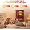 thumbnail image 6 of 22 in Freestanding Fireplace Stove Infrared Fireplace RealSmart with 3D Flame Effect Remote Control, Timer, Overheating Protection Heater for Indoor Use Black (Christmas Red), 6 of 7