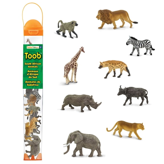 Safari Ltd. South African Animals TOOB - 9 Figurines Including Elephant, Lion, Giraffe, and More - Educational Toy Setfor Boys, Girls & Kids Ages 3 