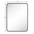 thumbnail image 3 of 24x32'' Black Mirrors for Bathroom, Matte Black Bathroom Vanity Mirror, Rounded Rectangle Mirror, Stainless Steel Anti-Rust Tube Metal Frame Wall Mounted Mirror, Vertically/Horizontal Hanging, 3 of 10