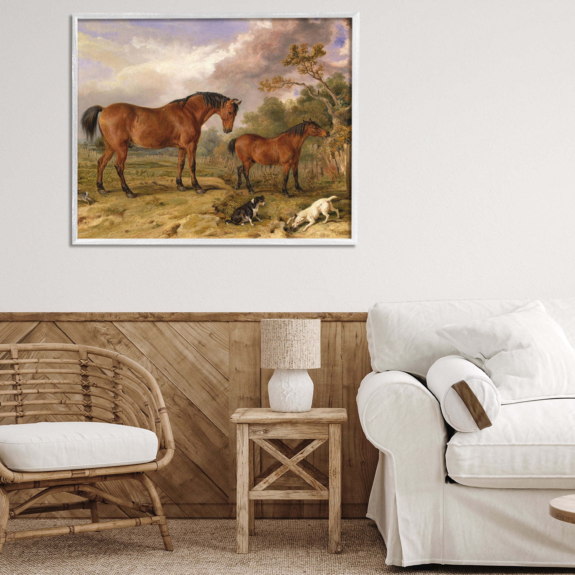 Stupell Industries Classic Portrait of Horses White Framed Giclee Art, design by Tina LeCour