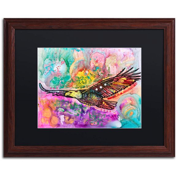 Trademark Fine Art "Eagle" Canvas Art by Dean Russo, Black Matte, Wood Frame