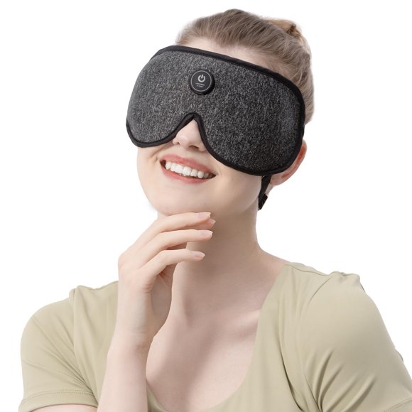 uncn Masque Chauffant pour les Yeux pour Yeux Secs, Masque pour les Yeux Sans Fil avec Batterie Intégrée de 2500 mAh, Compresse Chaude pour les Yeux avec Couvre-Lavable, Occultant pour le Voyage