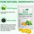 thumbnail image 2 of Cápsulas blandas de aceite de orégano - Aceite de orégano silvestre de 6,000 mg con aceite de semilla negra cápsulas de 200 mg, 120 unidades, potente carvacrol y timoquinona, sin OMG, sin lácteos, 2 of 9