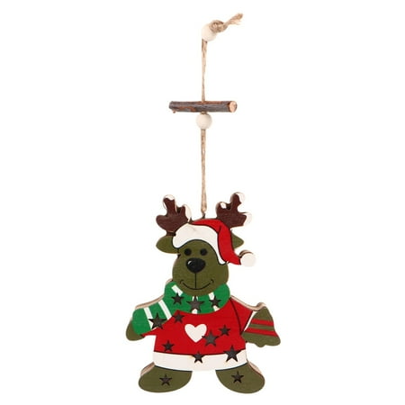 

1pc Christmas Hanging Decors Xmas Wooden Luminous Pendants Xmas Tree Ornaments