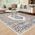 thumbnail image 2 of Tzou Boho Washable Area Rugs 5x7 for Living Room Bedroom, Non Slip Geometric Carpet for Dining Room, Stain Resistant, Super Soft(Orange), 2 of 7