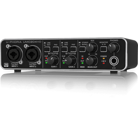 Audio Preamplifier - Behringer UMC204HD Audiophile 2x4 USB Audio Interface w/ Mic Preamplifiers