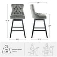 thumbnail image 5 of TEWLOSS 26" Swivel Counter Height Bar Stools with Back Set of 2, Gray Velvet Kitchen Stools, 5 of 10