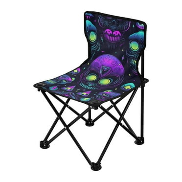 Magic Skeleton Devil Portable Camping Chair Small for Kids Outdoor Folding Beach Chair Fishing Chair Lawn Chair with Carry Bag
