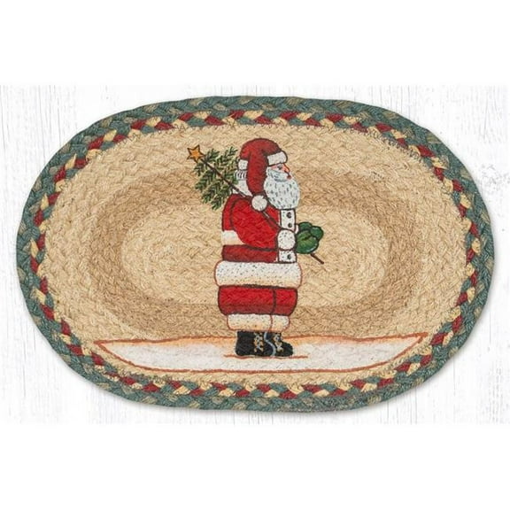 Earth Rug 81-025S 10 x 15 in. MSP-25 Santa Printed Oval Swatch Rug
