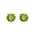 thumbnail image 3 of 2 ct Screw-Back Stud Earrings for Women | 6.5mm Round Cut Natural Peridot | 18K Yellow Gold, 3 of 5