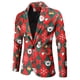 thumbnail image 5 of Traje de otoño e invierno para hombre, talla europea, estampado navideño, corte entallado, traje informal de un solo pecho, chaqueta para hombre, 5 of 6