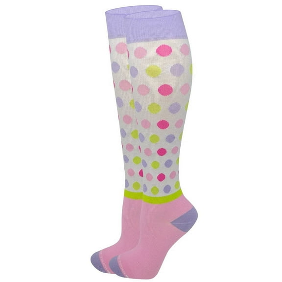 Different Touch Women Mini Dots Design Compression Knee High Socks