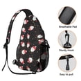 thumbnail image 3 of Sling Backpack,Black Christmas Santa Pattern Sling Bag with Water Bottle Holder,Waterproof Sling Bag for Men/Women with Headphone Jack for Hiking,Travel, 3 of 6