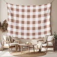 thumbnail image 2 of Brown Checkered Large Tapestry for Bedroom Wall Hanging Tapestry, Farmhouse Buffalo Plaid Ceiling Backdrop Tapestries Poster Blanket Wall Decor for Teens Room Living Room Dorm 85" x 90", 2 of 8