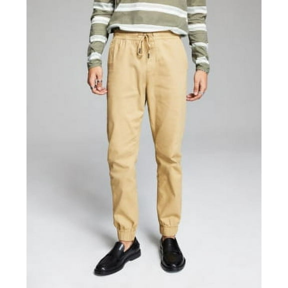 And Now This KHAKI Men's Twill Jogger Style Drawstring Pant, US X-Large