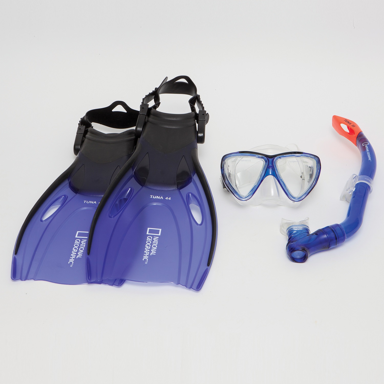 National Geographic Snorkeler Swim Goggle 3Pack with Adjustable Nose