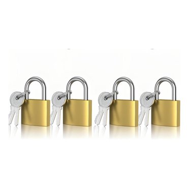 Solid Brass Padlock with Key, Pad Lock 1-1/2 in. Wide Lock Body, Fence ...