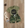 thumbnail image 3 of Bslissey Toddler Boys Summer Shorts Sets Little Boy Short Sleeve Letter Print T-shirt Tops + Camouflage Print Shorts 3M 6M 12M 18M 24M 3T 4T 5T Kids Casual 2Pcs Outfits, 3 of 9