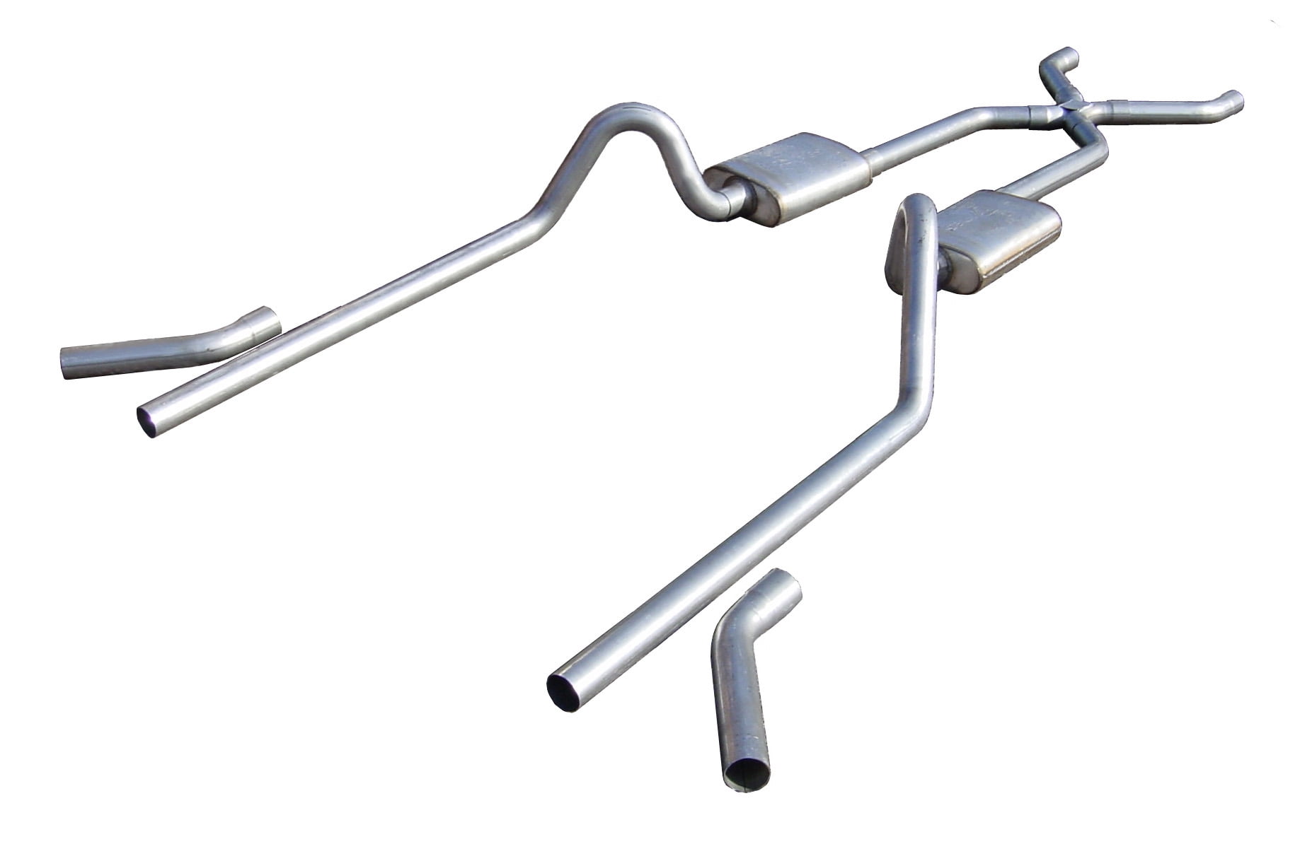Pypes Exhaust Crossmember Back w/XPipe Split Rear Dual Exit 2.5