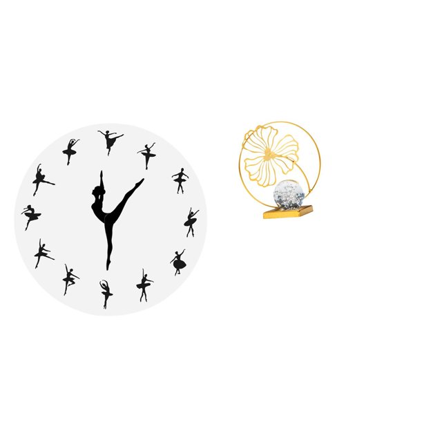 Reloj de pared,Reloj de pared con bailarina,reloj decorativo colgante.,Estatua de hoja,Estatua de hoja para decoración del hogar,manualidades y obras de arte.,Escultura de hoja Figura Regalos